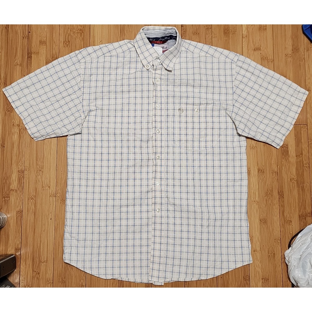 Wrangler George Strait Cowboy Cut Plaid Short Sleeve Button Up Shirt Mens Medium